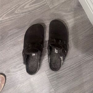 Women’s Boston Suede Brown Shearling Birkenstocks